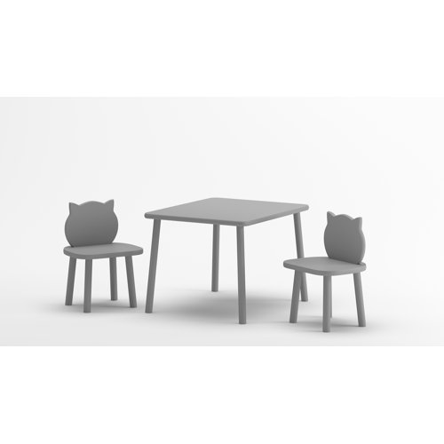 Nordville Kitty Children's 3 Piece Table and Chair Set Wayfair.co.uk